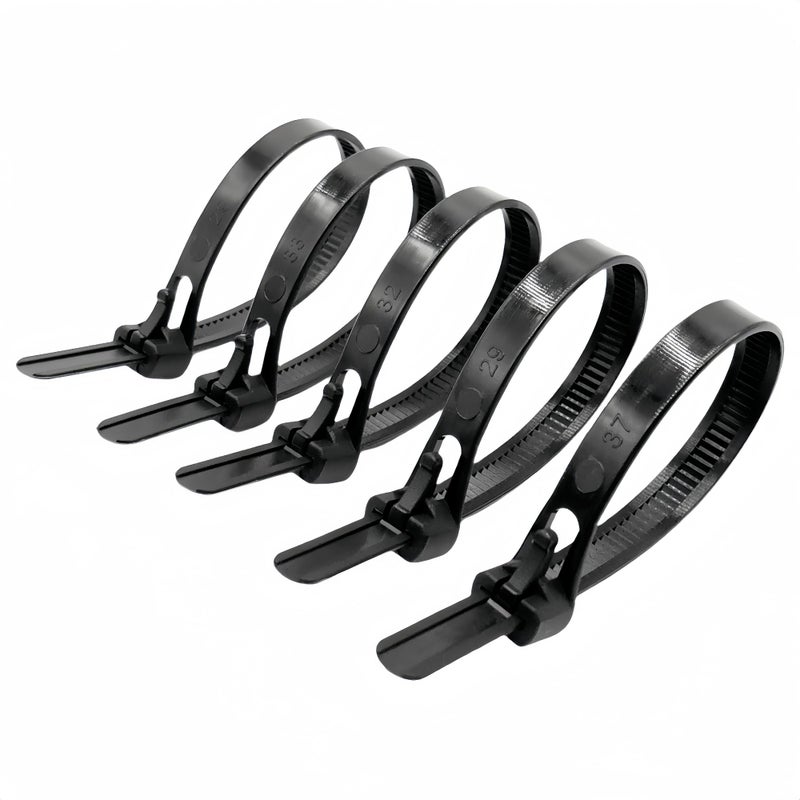 HOTUN 100 Pcs Reusable Releasable Adjustable Nylon Cable Zip Ties(14 Inch,Black) - Image 1